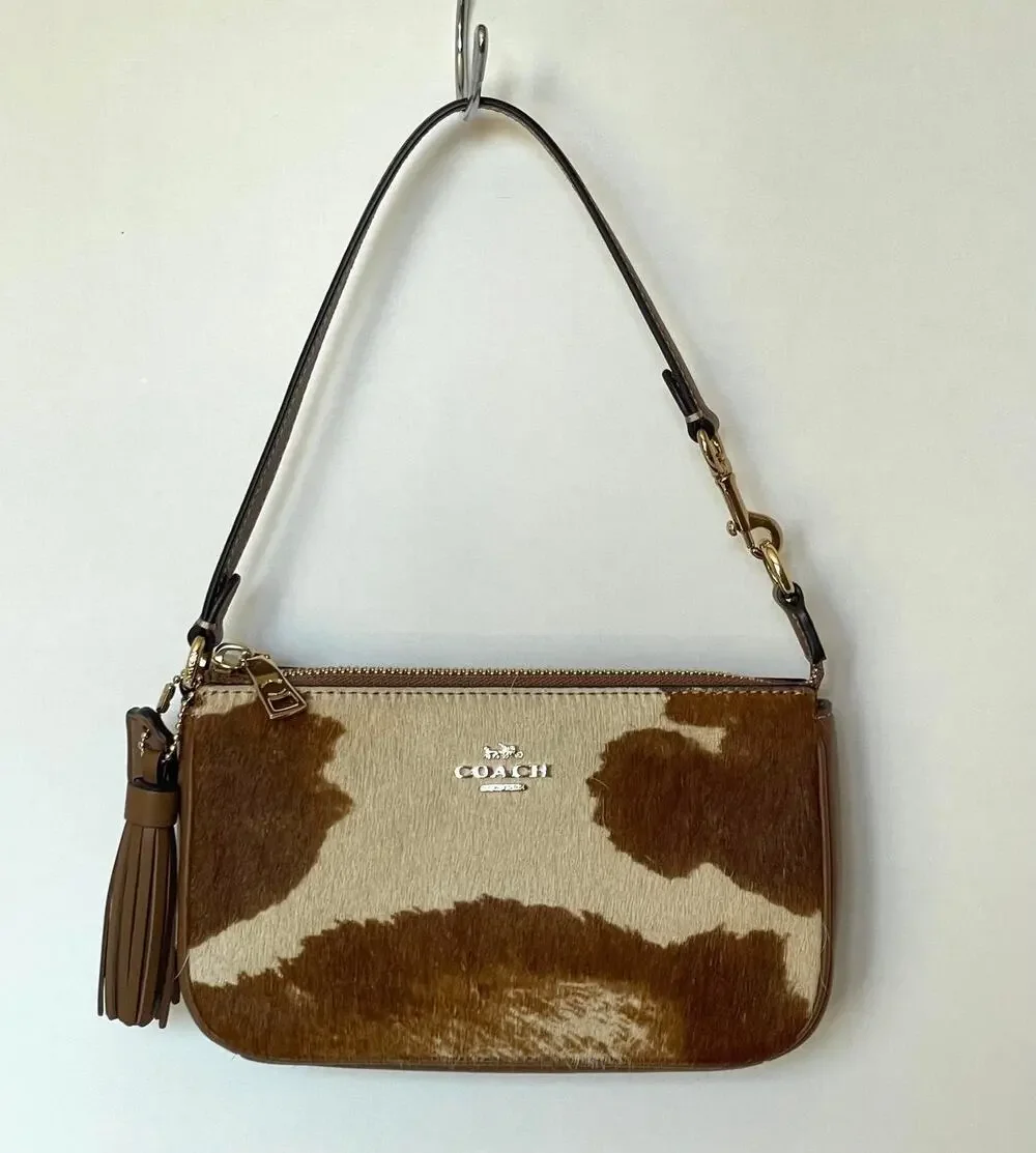 Coach Nolita 19 Wristlet Haircalf Cow Print Leather CDW34 B